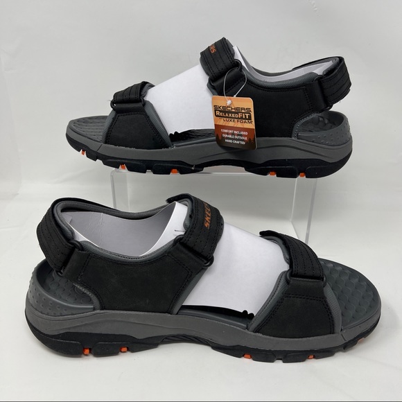 Skechers Vegan Relaxed Fit Tresman Garo Black Sandals - Picture 7 of 8